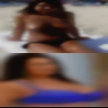 Woman looking man fuck outside