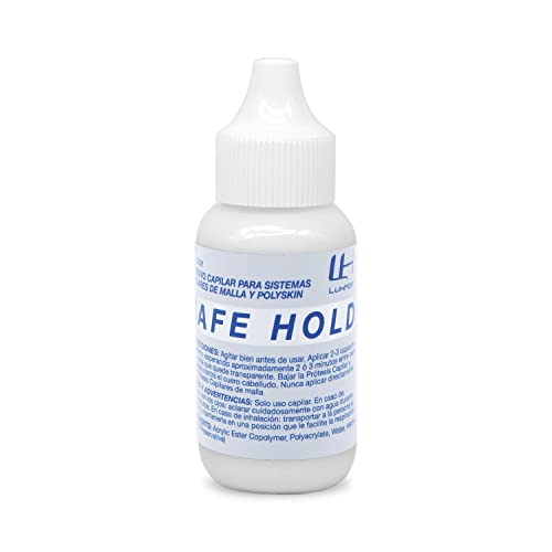 Adhesivo líquido Safe Hold para prótesis capilares de LUXHAIR. Pegamento para todo tipo de pelucas de hombre y mujer que ayuda a que tu pelo luzca natural | 38 ml |